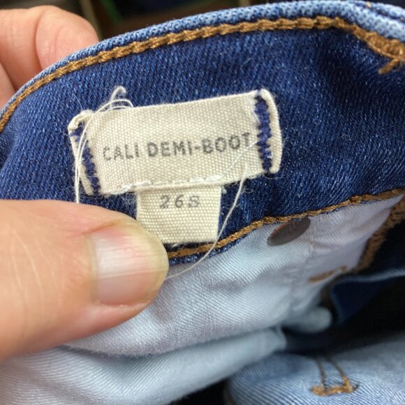 Madewell Womens Sz 26 Short Cali Demi Boot Blue Stretch Jeans - Picture 9 of 10